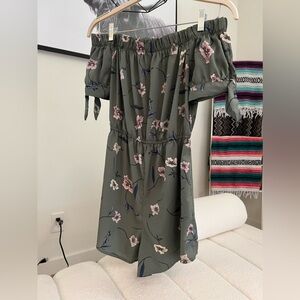 Floral Olive Romper